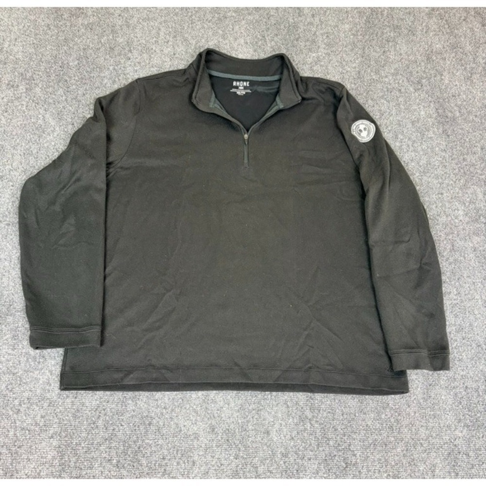 Rhone 1/4 Zip  Sweatshirt Men's ‎ Black Logo Athleisure Size XXL With Logo